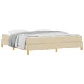 vidaXL Posteľ s pružinovým rámom s matracmi Krémová 180 x 200 cm látka