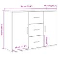 vidaXL Komoda staré drevo 90x29,5x65 cm kompozitné drevo