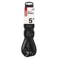 Predlžovací kábel 5 m / 3 zásuvky / čierny / PVC / 1 mm2