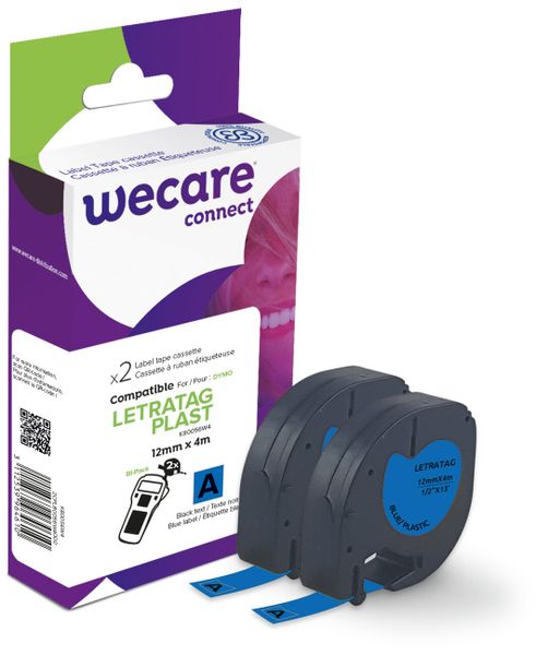 WECARE ARMOR páska 2ks kompatibilná s DYMO S0721650, Black/Blue, 12MM*4M