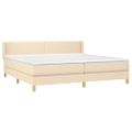 vidaXL Boxspring posteľ s matracom krémová 200x200 cm látka