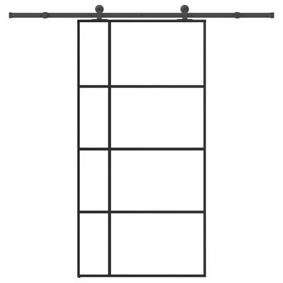 vidaXL Posuvné dvere s kovaním ESG sklo a hliník 102,5x205 cm