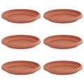 vidaXL Kruhový kvetinový podnos 6 ks Tehlovo červená Ø 14 x 2 cm Plast