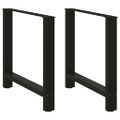 vidaXL Nohy k jedálenskému stolu, čierne, 2 ks, 80 x (72-73) cm, oceľové