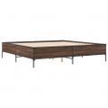 vidaXL Posteľný rám hnedý dub 200x200 cm kompozitné drevo a kov