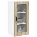 vidaXL Nástenný sklenený kabinet LUCCA Dub sonoma 40 x 31 x 80 cm