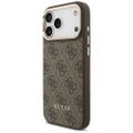 Guess 4G s peňaženkou Magsafe puzdro pre iPhone 17 Pro Max hnedé