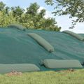 vidaXL Kryt na silo Zelená 12 x 5 m HDPE