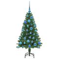 vidaXL Umelý vianočný stromček Zelená 120 cm PVC a Oceľ a Plast