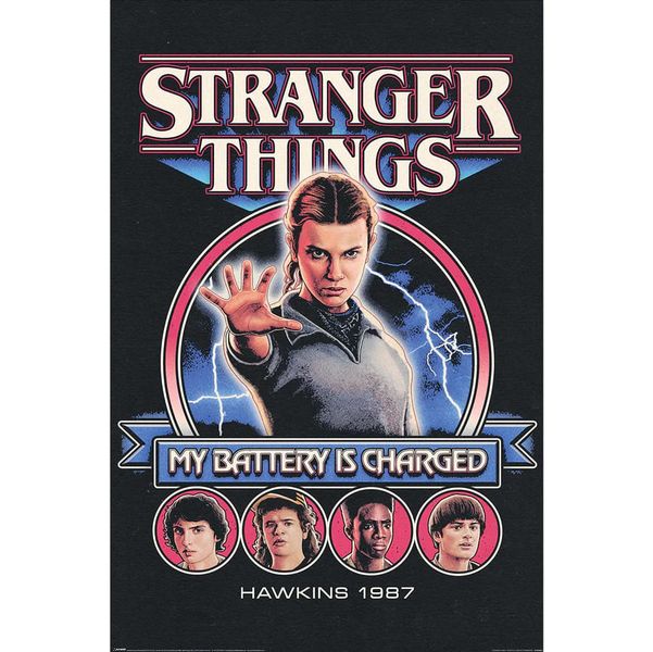 Plagát Stranger Things - My Battery Is Charged