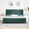 vidaXL Posteľ s pružinovým rámom Tmavozelená 200 x 200 cm Zamat