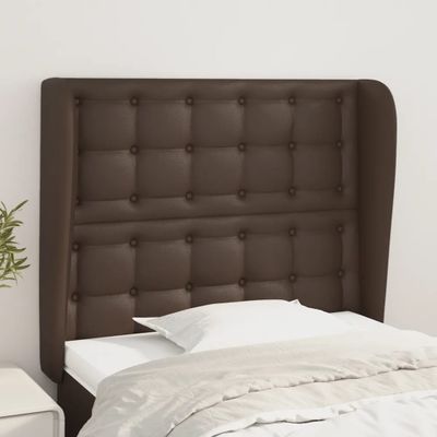 vidaXL Čelo postele so záhybmi hnedé 93x23x118/128 cm umelá koža