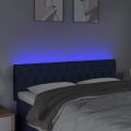 vidaXL Čelo postele s LED modré 160x7x78/88 cm látka