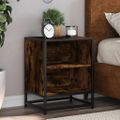vidaXL Nočné stolíky 2 ks dymový dub 40x31x50 cm kompozitné drevo+kov