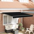vidaXL Sklopná markíza Čierna 300 x 250 cm Tkanina a hliník