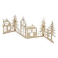 LED dekorácia drevená –  vesnička, 60 cm, 2x AA, teplá biela, časovač