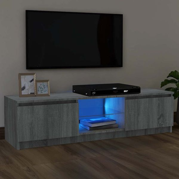 vidaXL TV skrinka s LED, sivý dub sonoma 120x30x36 cm
