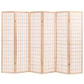 vidaXL Skladací paraván so 6 panelmi,japonský štýl 240x170cm, prírodný