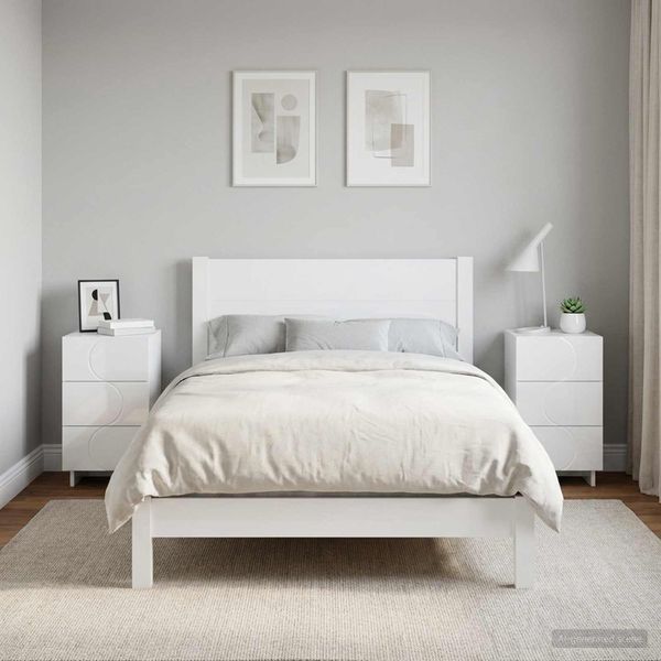 vidaXL Nočný stolík 2 pcs Biela s vysokým leskom 33,5 x 34,5 x 60 cm