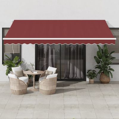 vidaXL Automaticky zaťahovacia markíza vínová 450x350 cm