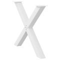 vidaXL Nohy k jedálenskému stolu v tvare X, 3 ks, biele, 90 x (72-73) cm, oceľové