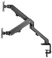 Neomounts FPMA-D650DBLACK/Držák displeje/na stůl/17-27"/svorka+průchodka/VESA 100X100/nosn.2x7kg/2 displeje/černý Držák, VESA, stolní, pro 2 ploché monitory, úhloprícka 17"-27", náklon 135°, otácení 180°, rotace 360°, nosnost 14kg, cerný