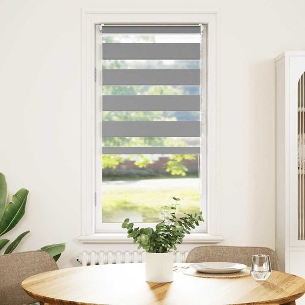 vidaXL Zebrová roleta 80,9x150 cm Šírka látky 76,7 cm sivá