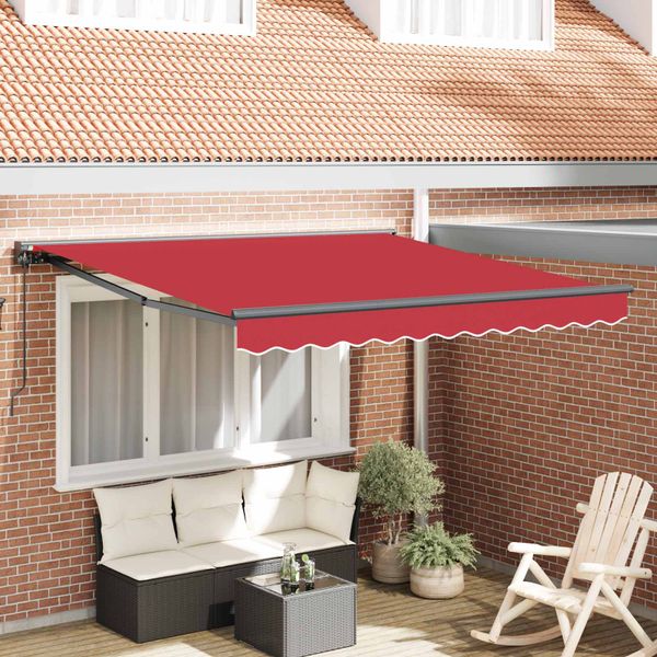 vidaXL Rám markízy Červená 300 x 250 cm Polyester s PU povrchom