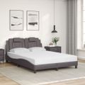 vidaXL Posteľ Viana s matracom sivá 140x190 cm umelá koža