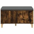 vidaXL Predsieňová lavica s vankúšom Údený Dub 80 x 38 x 46 cm