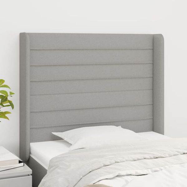 vidaXL Čelo postele so záhybmi bledosivé 83x16x118/128 cm látka