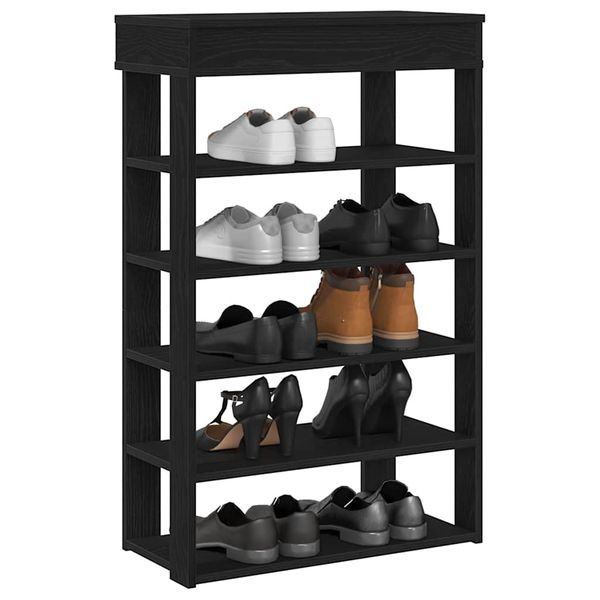 vidaXL Regál na topánky čierny 60x30x98 cm kompozitné drevo