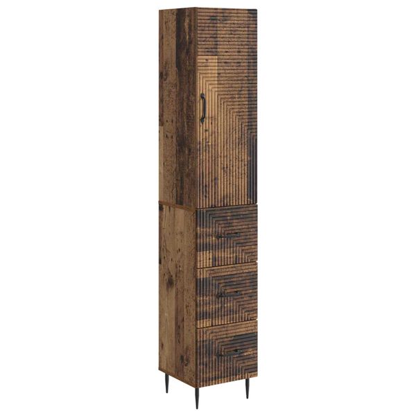 vidaXL Sada skríň 2 pcs Staré drevo 33 x 34,5 x 90 cm Kompozitné drevo