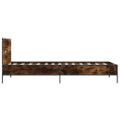 vidaXL Posteľný rám dymový dub 75x190 cm kompozitné drevo a kov
