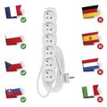 Predlžovací kábel EMOS P0612 / 2 m / 6 zásuviek / biely / PVC / 1 mm2