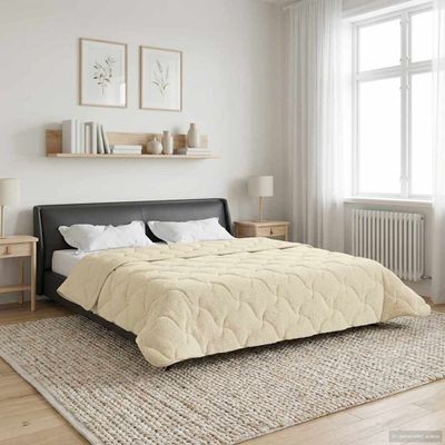 vidaXL Letná prikrývka Krémová 240 x 260 cm Mikrofáza a Teddy fleece