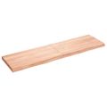 vidaXL Nástenná polica bledohnedá 180x50x(2-6) cm ošetrený masívny dub