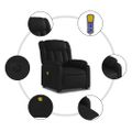 vidaXL Elektrické zdvíhacie masážne sklápacie kreslo čierne umelá koža