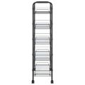 vidaXL Kuchynský vozík s 5 poschodiami čierny 46x26x105 cm železný