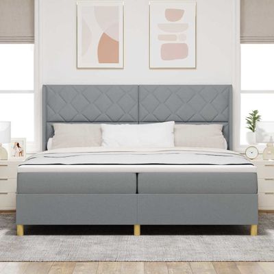 vidaXL Posteľ s pružinovým rámom Svetlosivá 200 x 200 cm látka