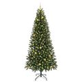 vidaXL Umelý vianočný stromček s 300 LED-i Zelená 240 cm PE a PVC