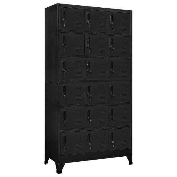 vidaXL Uzamykacia skriňa čierna 90x40x180 cm oceľová