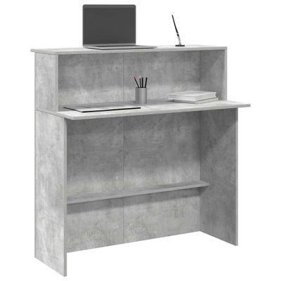 vidaXL Recepčný stôl betónovo sivý 100x50x103,5 cm kompozitné drevo