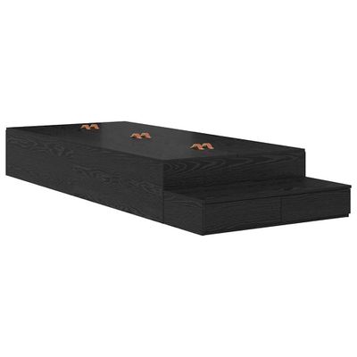 vidaXL Rám postele s úložným prostorem so zásuvkou Čierny dub 80 cm