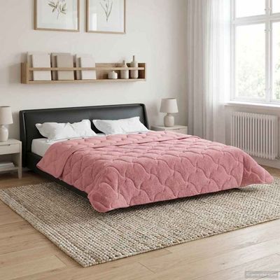 vidaXL Zimný prehoz Ružová 200 x 220 cm Mikrofáza a Teddy fleece