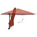 vidaXL Záhradný slnečník 248 x 248 x 148 cm Polyester a oceľ Tehlová