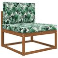 vidaXL Vankúš na vonkajšiu pohovku Polyester Vzor s listami 80 x 80 cm