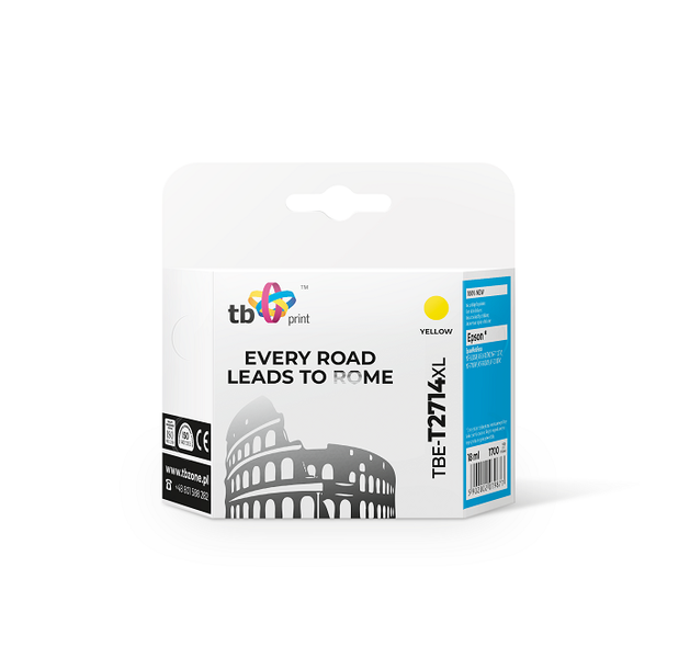 Ink. kazeta TB kompatibilná s Epson WF-3620 T2714 XL, nová, Yellow