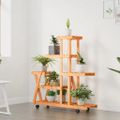 vidaXL Stojan na kvetiny s kolieskami 95x25x101 cm masívna jedľa