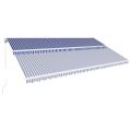 vidaXL Ručne zaťahovacia markíza 600x300 cm modrá a biela
